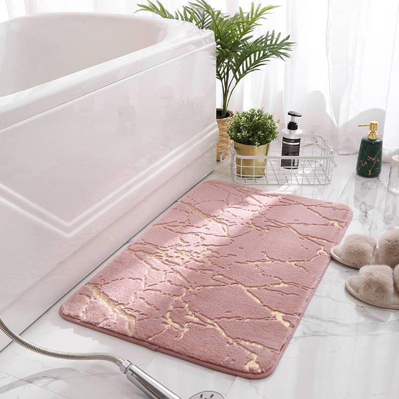 Gold Drizzled Bathroom Mat