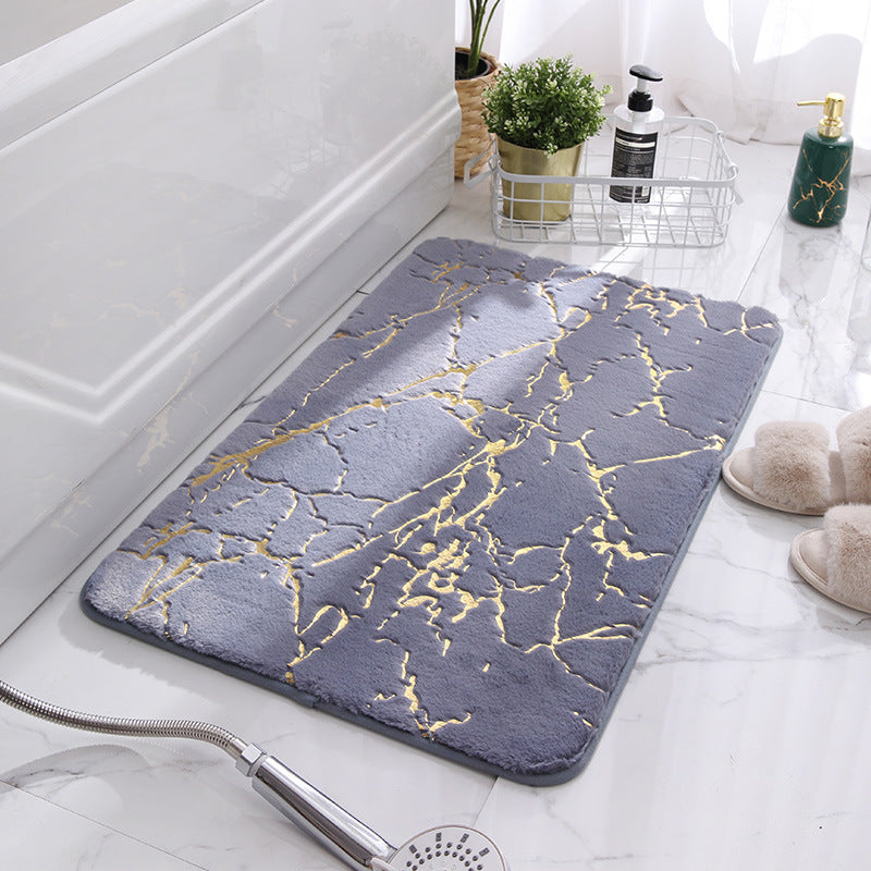 Gold Drizzled Bathroom Mat