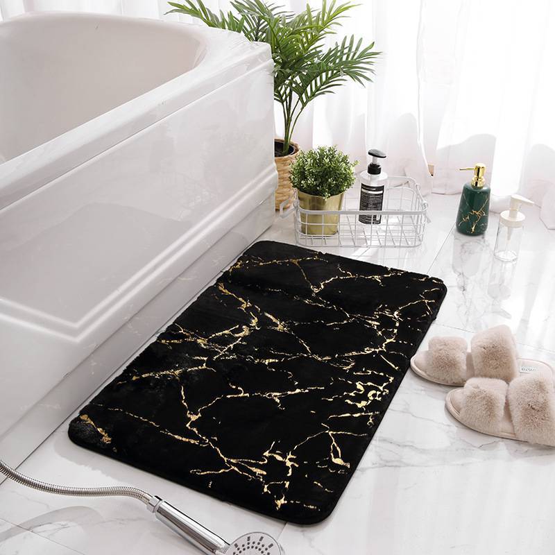 Gold Drizzled Bathroom Mat