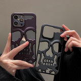 Frosted Skull Phone Case Hollow Protective Cover