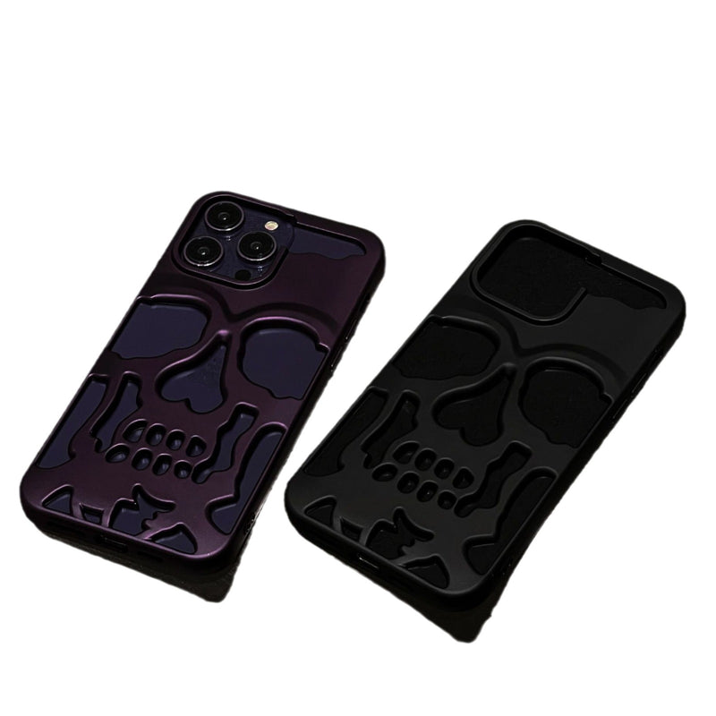 Frosted Skull Phone Case Hollow Protective Cover