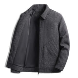 Spring Autumn New Men's Woolen Lapel Jacket Casual Trendy Neat Overcoat Business Casual Dad's Jacket For Men