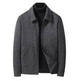 Spring Autumn New Men's Woolen Lapel Jacket Casual Trendy Neat Overcoat Business Casual Dad's Jacket For Men