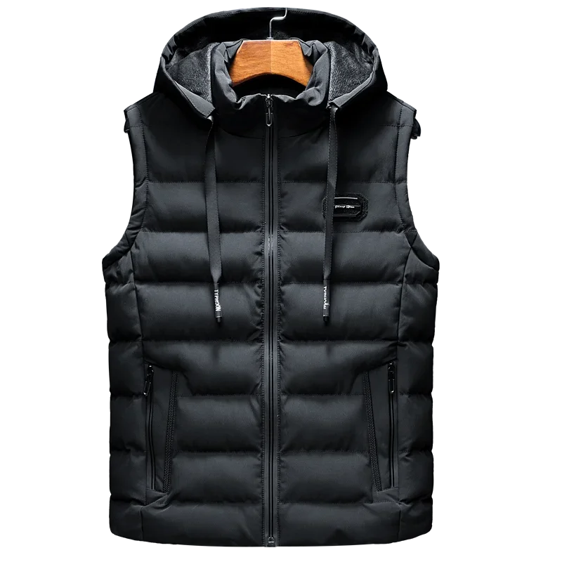 Vest Male Hooded Casual Loose Vest Jacket Mens New Autumn Warm Sleeveless Jacket Male Winter Casual Waistcoat Men Vest Plus Size