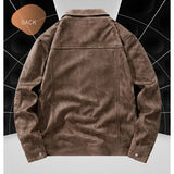 Men Vintage Brown Pilot Faux Suede Jacket Spring Autumn Cargo Jacket Lightweight Turn down Collar Casual Jacket