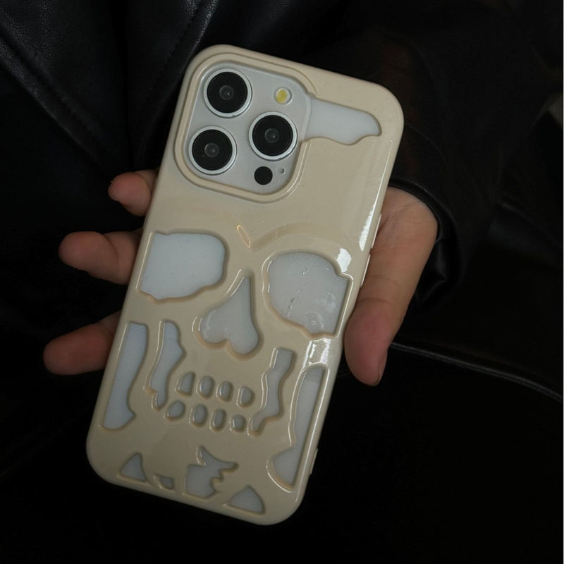 Frosted Skull Phone Case Hollow Protective Cover