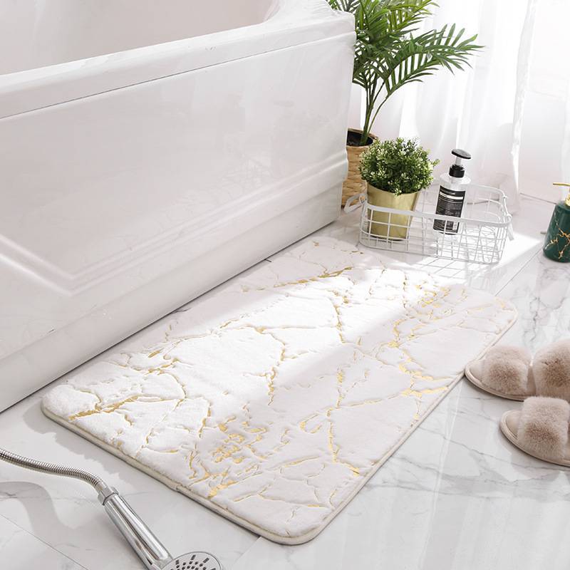 Gold Drizzled Bathroom Mat