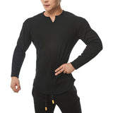 Autumn Men's Long-sleeved V-neck T-shirt